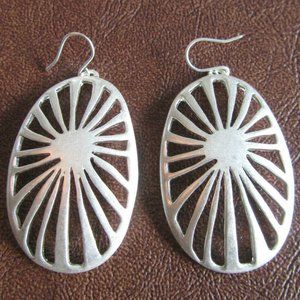 Kenneth Cole Earrings Silver Tone Pierced Oval